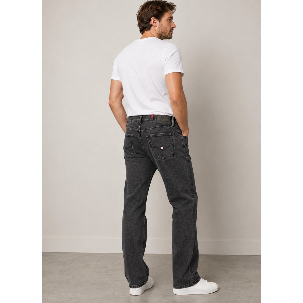 GUESS Mens Straight Leg Jeans Dark Gray Denim Mid Rise 36x28